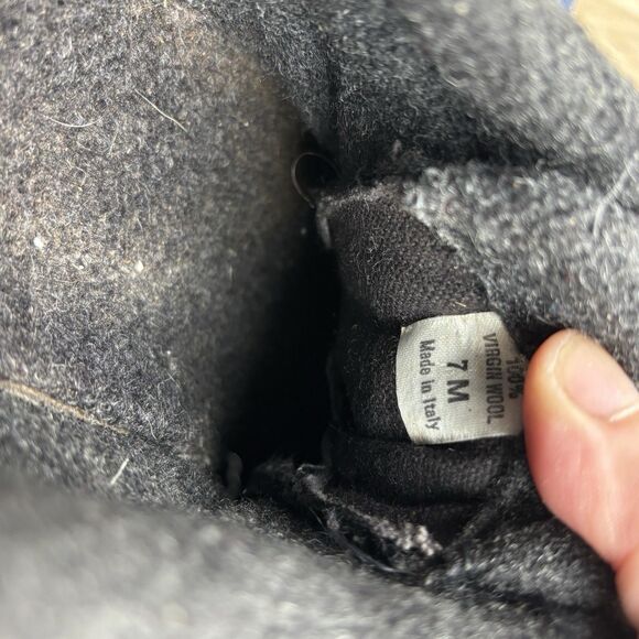 CATER Italy Black Leather 100% Virgin Wool Chunky Lug Sole Oxfords 7M 39 - Picture 14 of 14